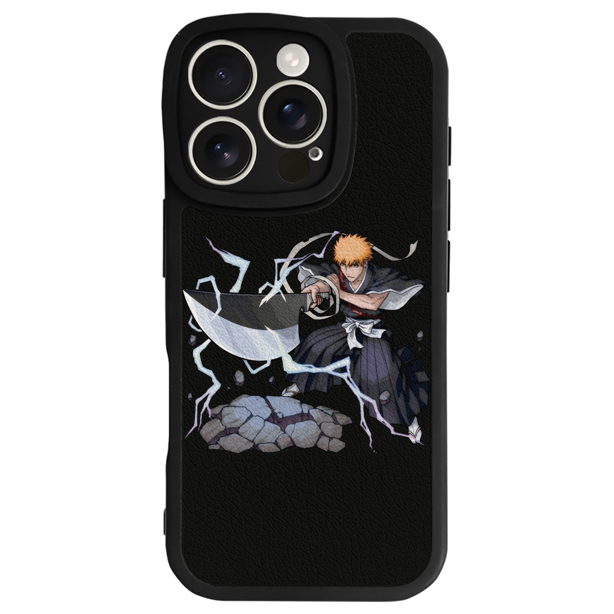 ブリーチ 黒崎一護（くろさき いちご）BLEACH Kurosaki Ichigo 【iPhone 16シリーズ対応】シリコンスマホケース（レザー調） 材質：シリコン